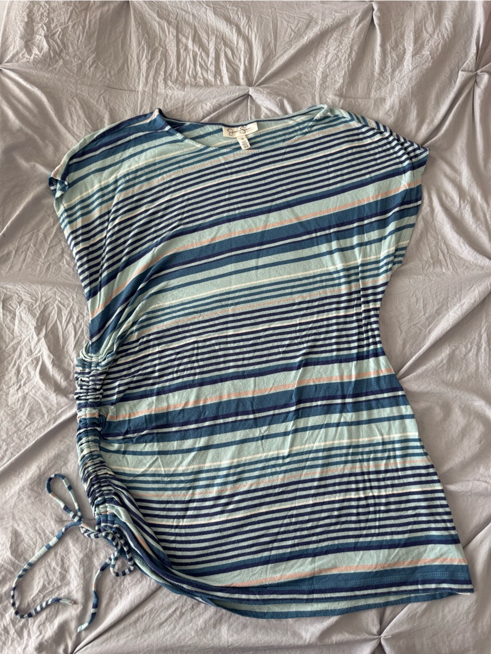 Jessica Simpson Blue & Light Blue Striped Short Sleeve Tee- Maternity